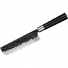 Набор: нож кухонный SAMURA BLACKSMITH НАКИРИ гвоздичное масло, салфетка SBL-0043C